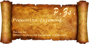 Poppovits Zsigmond névjegykártya
